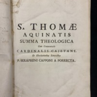 Summa Theologiae (1773), Title Page.