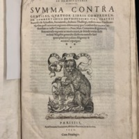 Summa Contra Gentiles (1552), Title Page.