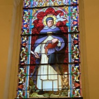 Stained Glass Window of St. Thomas Aquinas, Closer Image.